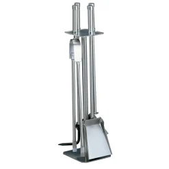 Viadurini Fire Design Kaminbesteck-Minimalistischer Werkzeughalter mit 4 Zubehörteilen, hergestellt in Italien – Leopard