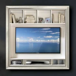 Viadurini Living Tv-Möbel-Mirko handgefertigter Plasmaholzrahmen zur Wandmontage