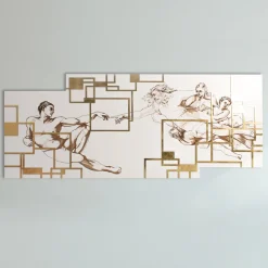 Viadurini Decor Religiöse Bilder-Mit Laser erstelltes Bild, das die Kreation „Made in Italy“ darstellt – Pirucchio