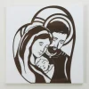 Viadurini Decor Religiöse Bilder-Mit Lasergravur gefertigte Tafel mit Darstellung des heiligen Josef und der Familie – Hina