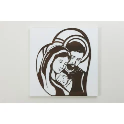 Viadurini Decor Religiöse Bilder-Mit Lasergravur gefertigte Tafel mit Darstellung des heiligen Josef und der Familie – Hina