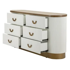 Viadurini Night Design Kommoden-Mit Relieflinien verzierte Holzkommode mit 6 Schubladen - Rachel