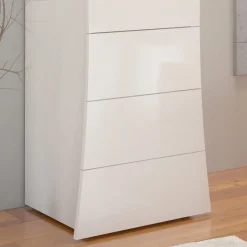 Viadurini Living Kommoden-Mobile Hochkommode Weiß 6 Schubladen aus nachhaltigem Holz - Sabine