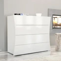 Viadurini Living Kommoden-Mobile weiße Schublade 4 Schubladen Design aus nachhaltigem Holz - Sabine