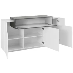 Viadurini Living Sideboards-Mobiles Sideboard 4 Türen Weiß und Anthrazit Holz, Zement oder Ahorn - Therese