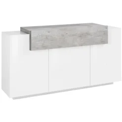 Viadurini Living Sideboards-Mobiles Sideboard 4 Türen Weiß und Anthrazit Holz, Zement oder Ahorn - Therese