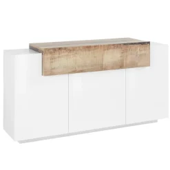 Viadurini Living Sideboards-Mobiles Sideboard 4 Türen Weiß und Anthrazit Holz, Zement oder Ahorn - Therese