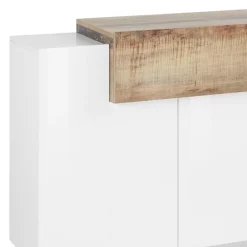 Viadurini Living Sideboards-Mobiles Sideboard 4 Türen Weiß und Anthrazit Holz, Zement oder Ahorn - Therese