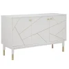 Viadurini Living Anrichte-Mobiles Sideboard aus Mdf mit goldenen Details und Eisenfüßen - Nunzio