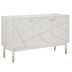 Viadurini Living Anrichte-Mobiles Sideboard aus Mdf mit goldenen Details und Eisenfüßen - Nunzio