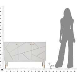 Viadurini Living Anrichte-Mobiles Sideboard aus Mdf mit goldenen Details und Eisenfüßen - Nunzio