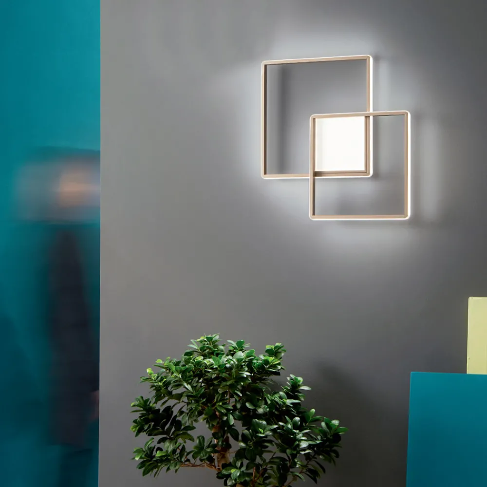 Viadurini Lighting Moderne Wandleuchten-Modern - Formale Wandleuchte aus gold lackiertem Metall mit LED