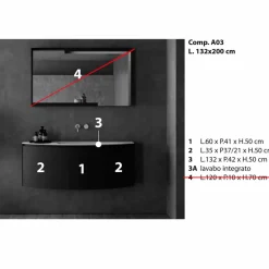 Viadurini Bathroom Badmöbel Hängend-Modern Design Hängende Badezimmermöbel Zusammensetzung - Callisi3