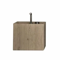 Viadurini Bathroom Steinwaschbecken-Modern Square High Design Arbeitsplatte Stein Badezimmer Waschbecken - Farartlav2