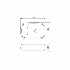 Viadurini Bathroom Keramikwaschbecken-Moderne Arbeitsplatte L 60 cm Spüle aus Keramik, Made in Italy, Gaiola