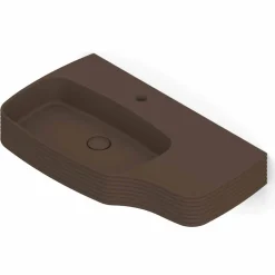 Viadurini Bathroom Keramikwaschbecken-Moderne Arbeitsplatte Spüle in Keramik hergestellt in Italien, Amleto