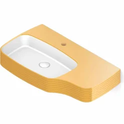 Viadurini Bathroom Keramikwaschbecken-Moderne Arbeitsplatte Spüle in Keramik hergestellt in Italien, Amleto