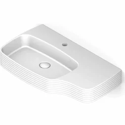 Viadurini Bathroom Keramikwaschbecken-Moderne Arbeitsplatte Spüle in Keramik hergestellt in Italien, Amleto