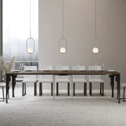 Viadurini Living Ausziehbarer Konsolentisch-Moderne ausziehbare Konsole aus anthrazitfarbenem Holz und Metall, hergestellt in Italien – Sassone