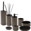 Viadurini Bathroom Badzubehör-Moderne Badezimmeraccessoires aus schwarz glasiertem Ton Made in Italy - Antonella