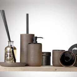 Viadurini Bathroom Badzubehör-Moderne Badezimmeraccessoires aus schwarz glasiertem Ton Made in Italy - Antonella