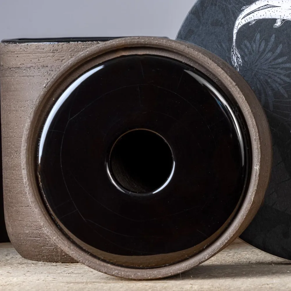 Viadurini Bathroom Badzubehör-Moderne Badezimmeraccessoires aus schwarz glasiertem Ton Made in Italy - Antonella