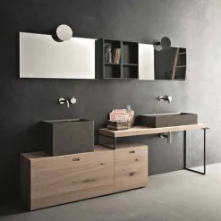 Viadurini Bathroom Badmöbel Stehend-Moderne Badezimmerzusammensetzung von Möbeln mit Bodendesign Hergestellt in Italien - Farart6