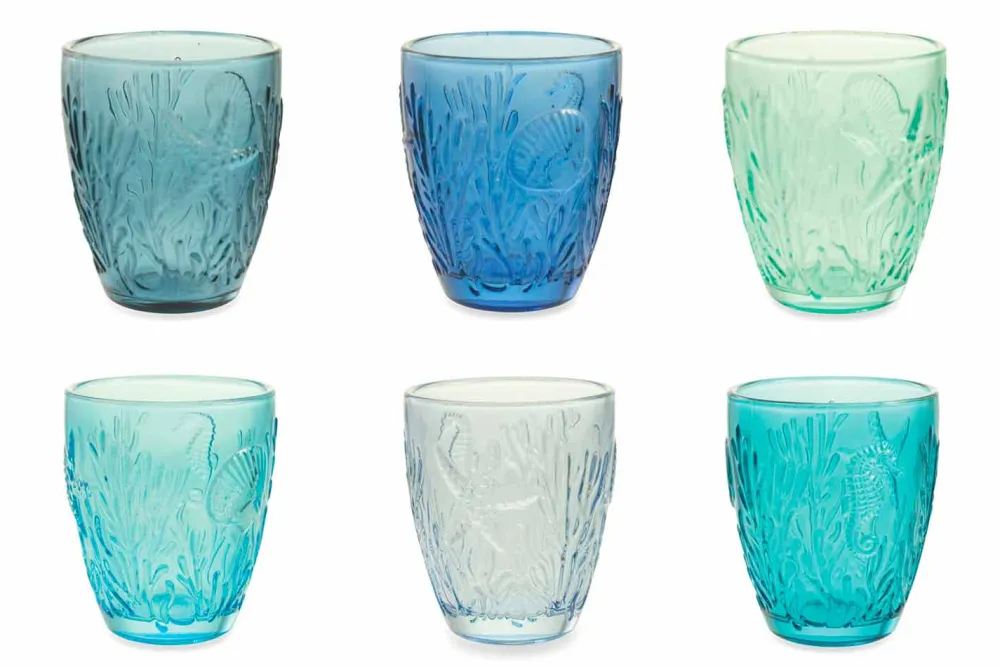 Viadurini Kitchen Gläser Set-Moderne blau gefärbte Gläser 12 Stück Water Service - Mazara