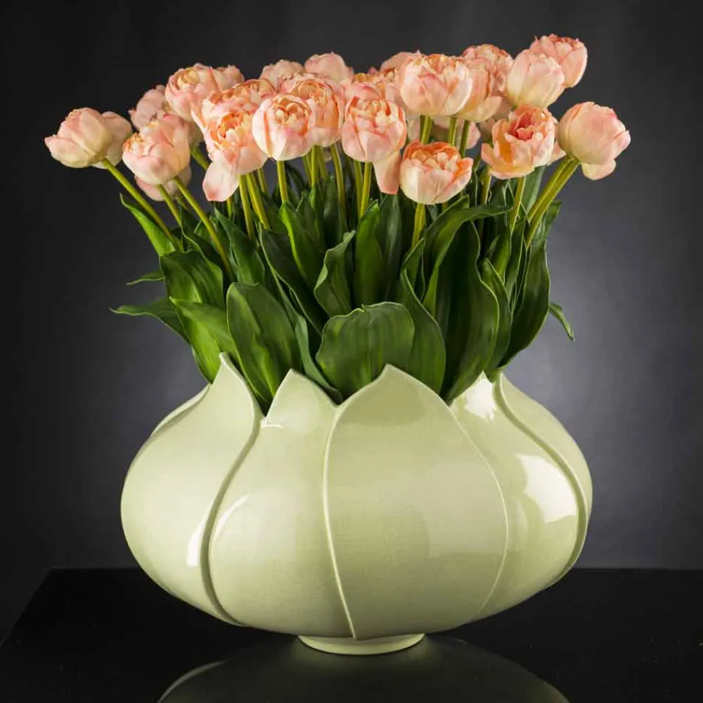 Viadurini Living Deko Vasen-Moderne dekorative Vase aus farbiger Keramik, handgefertigt in Italien - Onyx