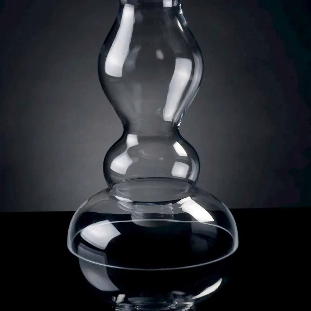 Viadurini Living Deko Vasen-Moderne dekorative Vase aus weißem und transparentem Glas Made in Italy - Vulcano