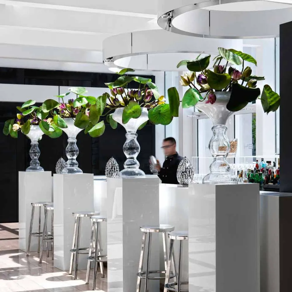 Viadurini Living Deko Vasen-Moderne dekorative Vase aus weißem und transparentem Glas Made in Italy - Vulcano