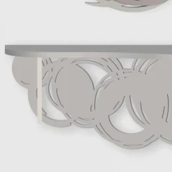 Viadurini Living Konsolentisch Flur-Moderne Designkonsole aus Sand und beige Holz für die Wandmontage - Orbit