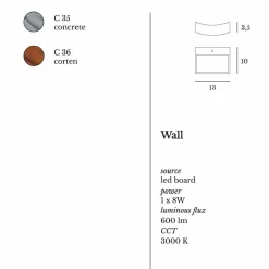 Viadurini Lighting Moderne Wandleuchten-Moderne Design-Wandleuchte aus Stahl 13xH 3,5x Sp 10 cm Osea