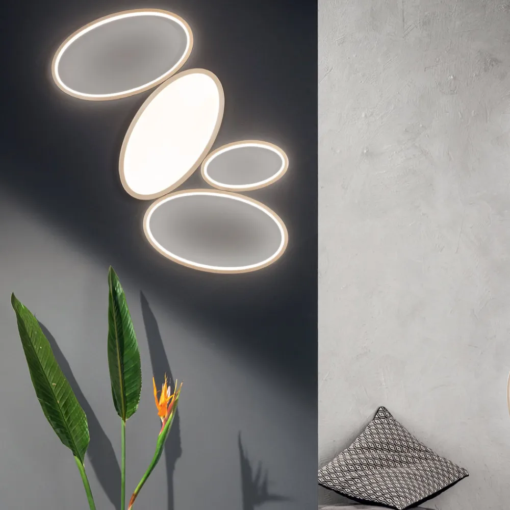 Viadurini Lighting Moderne Deckenleuchten-Moderne dimmbare LED-Deckenlampe aus weißem oder goldenem Metall - Raissa