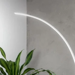 Viadurini Lighting Moderne Stehlampen-Moderne dimmbare LED-Stehlampe aus schwarzem, goldenem oder weißem Metall - Gondola