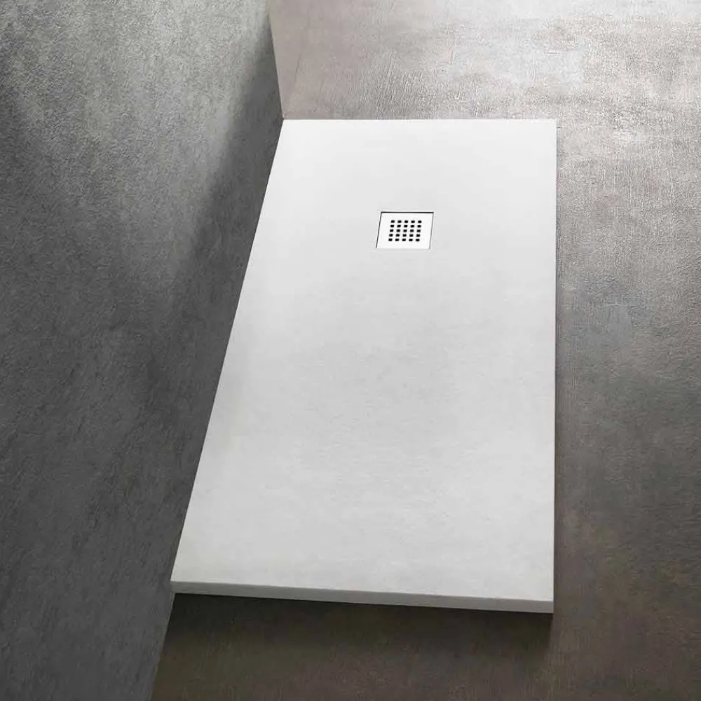 Viadurini Bathroom Rechteckige Duschwannen-Moderne Duschwanne 160x70 in Resin Stone Effect Finish - Domio