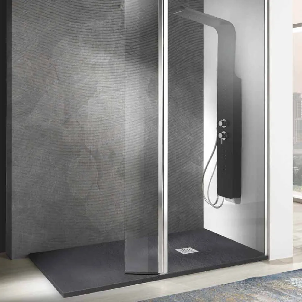 Viadurini Bathroom Rechteckige Duschwannen-Moderne Duschwanne 160x70 in Resin Stone Effect Finish - Domio