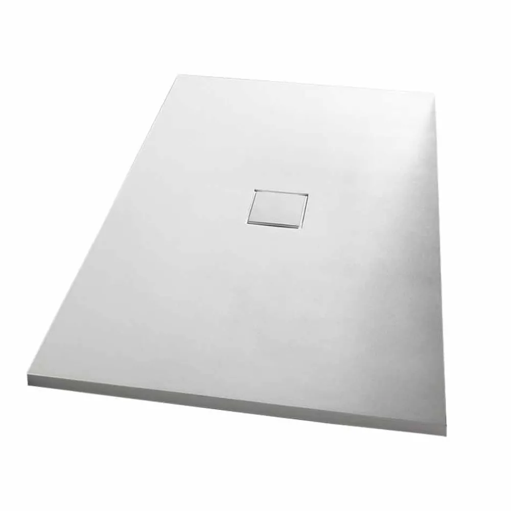 Viadurini Bathroom Rechteckige Duschwannen-Moderne Duschwanne 140x70 in weißem Samteffekt - Estimo