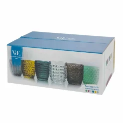 Viadurini Kitchen Gläser Set-Moderne farbige Glas dekorierte Gläser, die Wasser 12 Stücke dienen - mischen