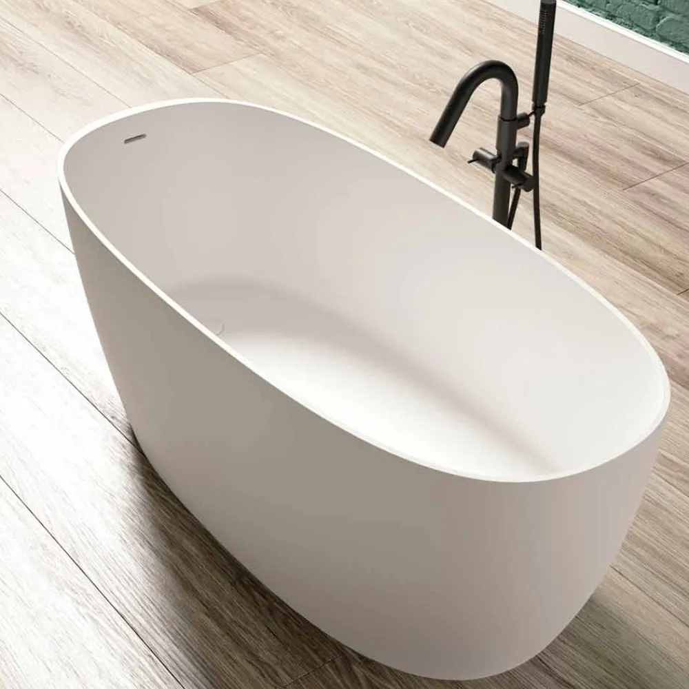 Viadurini Bathroom Freistehende Badewannen-moderne Freestanding Badewanne Solid Surface Design glänzend/ matt - Velo