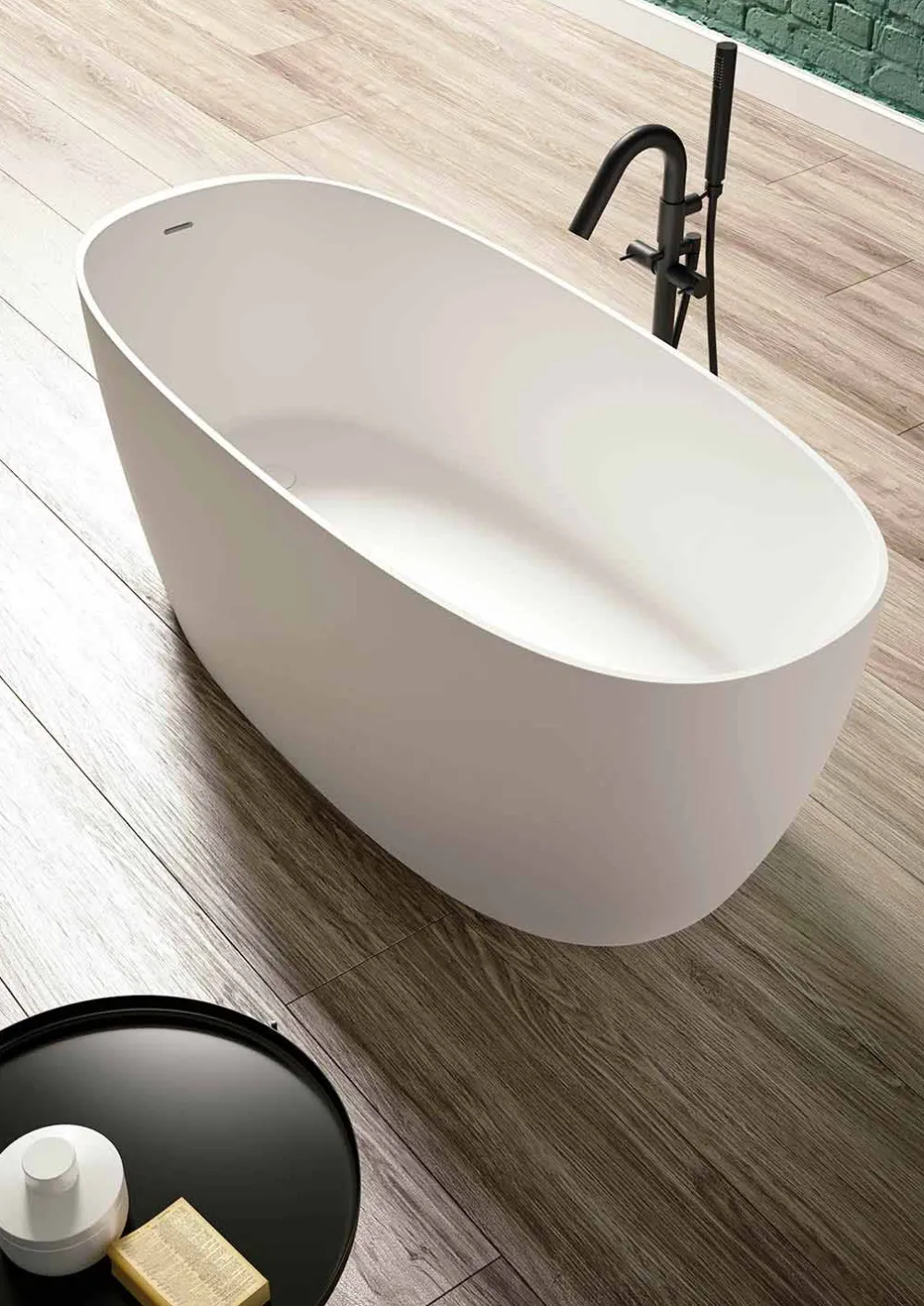 Viadurini Bathroom Freistehende Badewannen-moderne Freestanding Badewanne Solid Surface Design glänzend/ matt - Velo