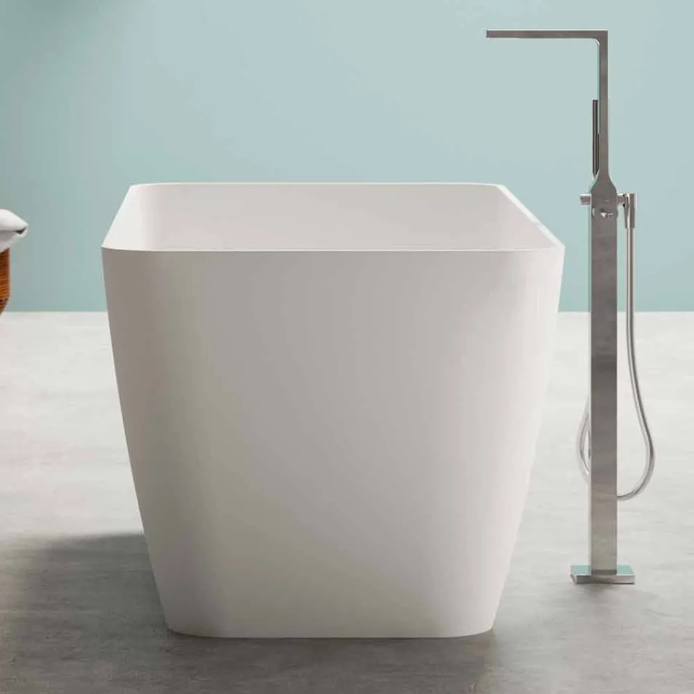 Viadurini Bathroom Freistehende Badewannen-moderne freistehende Badewanne weiss matt/ glänzend, - Face