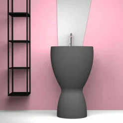 Viadurini Bathroom Keramikwaschbecken-Moderne freistehende Spüle in Keramik made in Italy, Basile