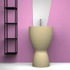 Viadurini Bathroom Keramikwaschbecken-Moderne freistehende Spüle in Keramik made in Italy, Basile