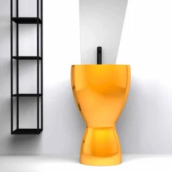 Viadurini Bathroom Keramikwaschbecken-Moderne freistehende Spüle in Keramik made in Italy, Basile