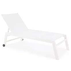 Viadurini in the Garden Sonnenliegen-Moderne Gartenliege aus Aluminium mit Rädern für den Außenbereich - Franz