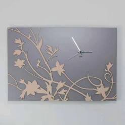 Viadurini Time Design Wanduhren-Moderne graue Wanduhr mit rechteckigem Design aus verziertem Holz - Gallium