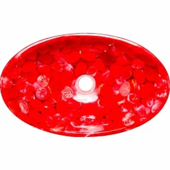 Viadurini Bathroom Harzwaschbecken-Moderne handgefertigte Waschtischplatte aus rotem Harz, Buscate