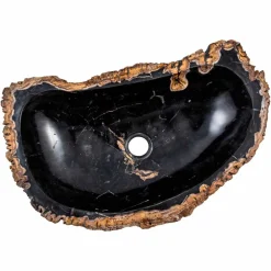 Viadurini Bathroom Holzwaschbecken-Moderne handgefertigte Waschtischplatte aus fossilem Holz, Negrar