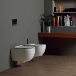 Viadurini Bathroom Wc-Moderne hängende Toilettenschüssel aus Keramik Design Star 50x35 Italy